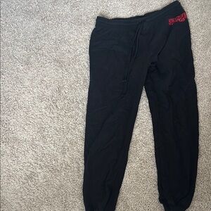 Netflix Black Jogger Sweatpants with Elastic Cuffs